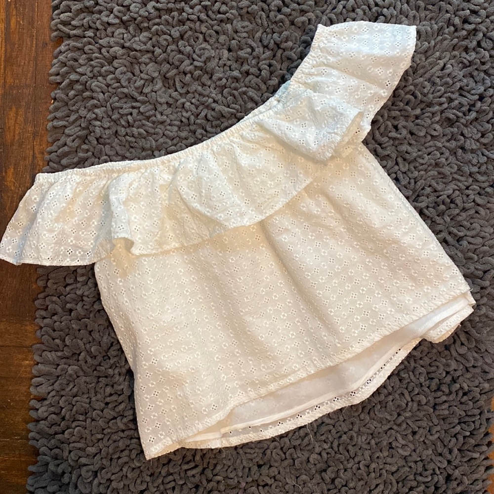Express Eyelet Off the Shoulder Top